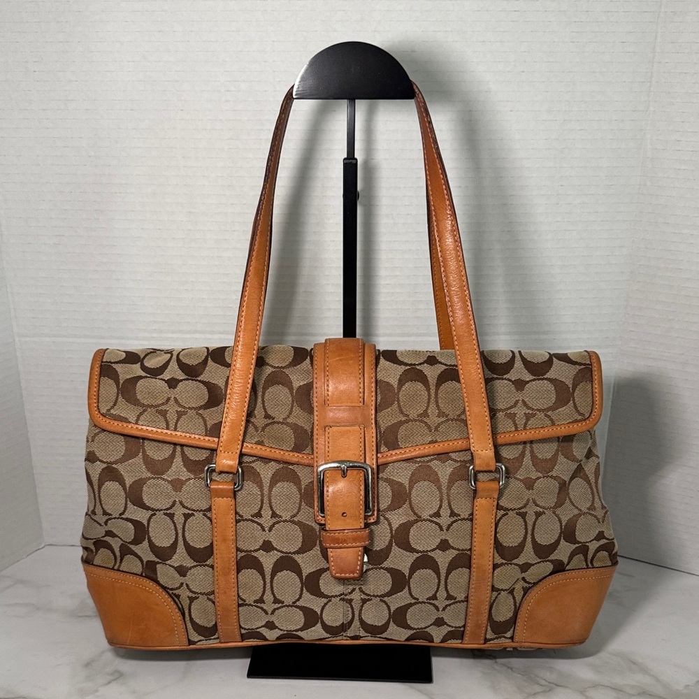 Authentic Coach Brown and Tan Signature Bag. Preloved